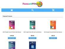 Tablet Screenshot of itunesandpsncards.com